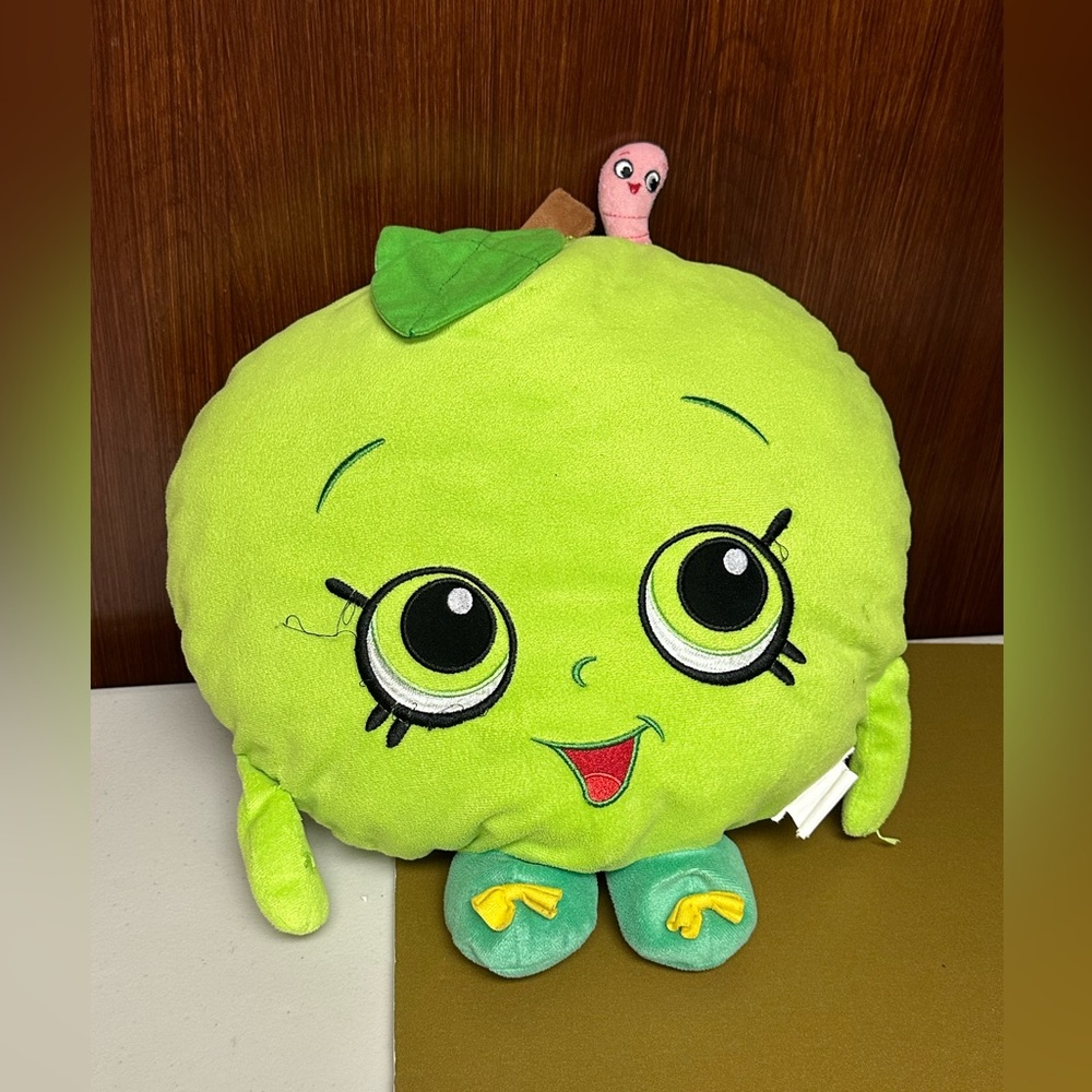 Shopkins stuffed pillow green Apple shaped
